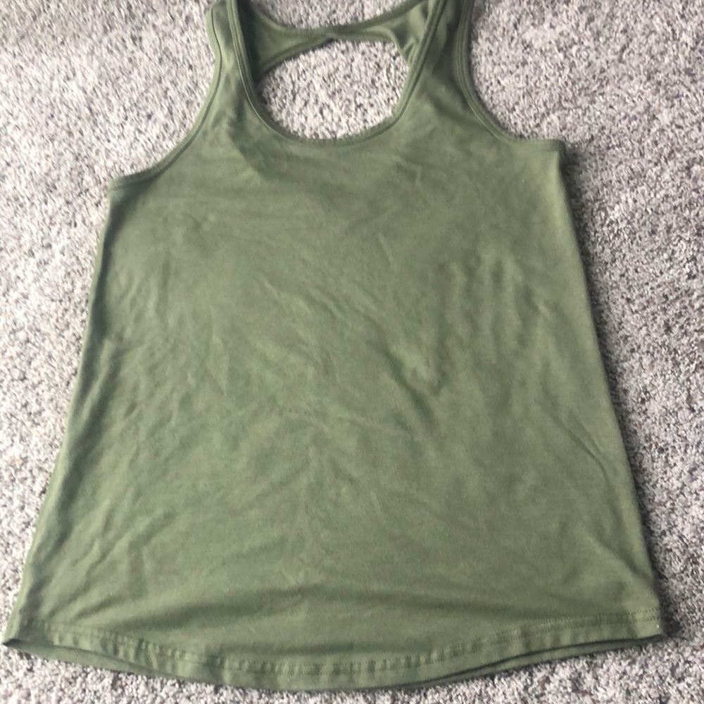 Zyia XS twist back tank olive green